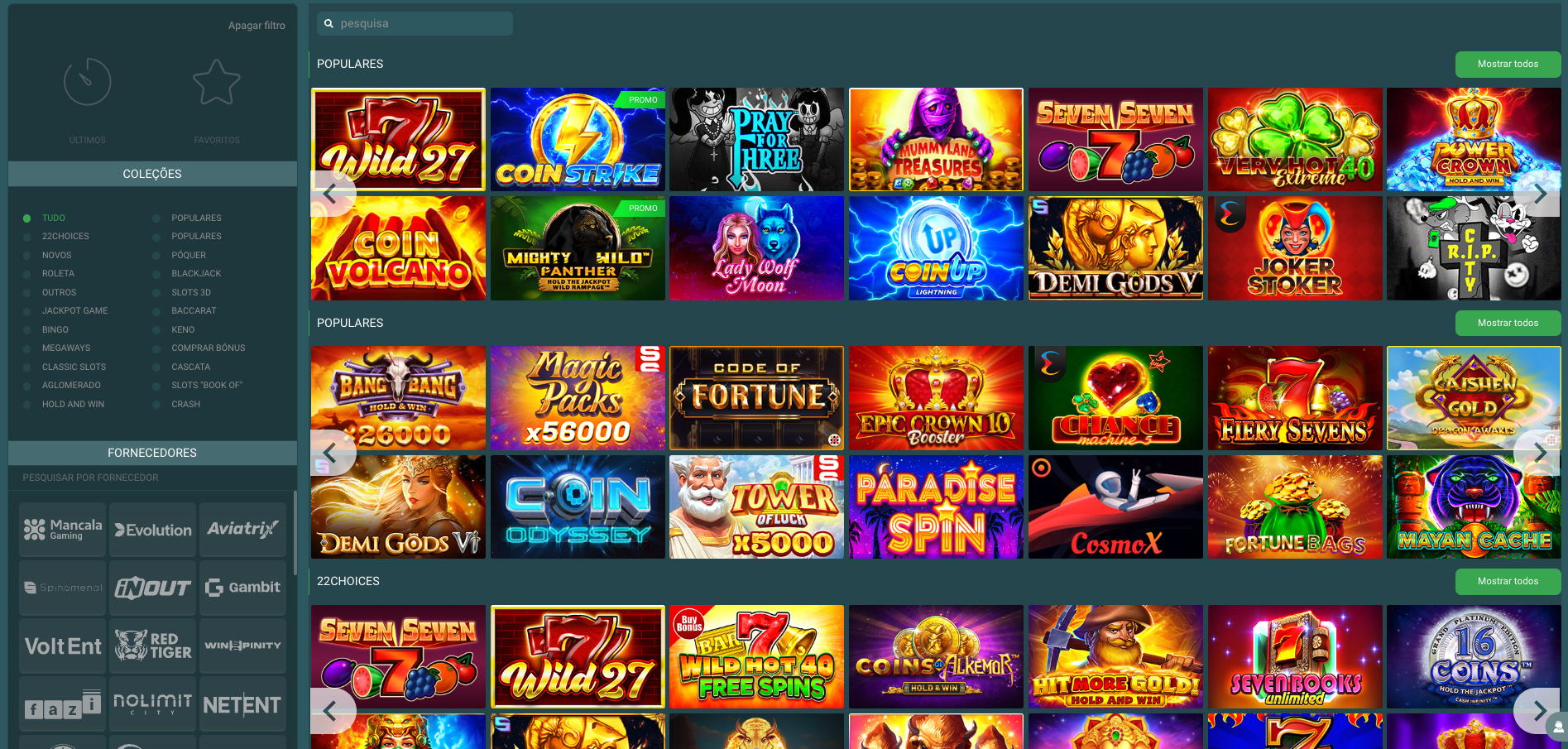 Jogos no 22Casino 22Casino Jogos